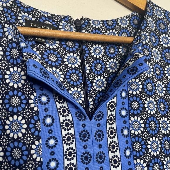 Talbots Women’s Blue V Neck Mid Sleeve Midi Dress Size XS - Picture 5 of 9